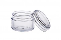 Pot acrylique transparent de 30 ml avec couvercle – lot de 12 pièces