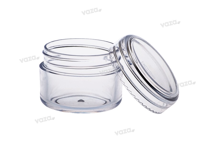 30 ml transparent acrylic jar with cap - 12 pcs