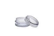 Vasetto acrilico da 3 ml trasparente con coperchio – 12 pz