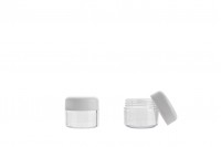 Acrylic clear jar 15ml with white cap in packages of 12 pieces