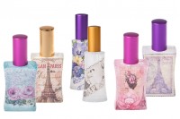 Glass bottles for perfumes 50 ml with decoupage