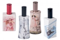 Glass bottles for perfumes 100 ml with decoupage