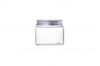  Transparent PET jar 150ml with silver aluminum cap and seal liner