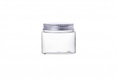 Transparent 150ml PET jar with aluminum cap and sealing disc