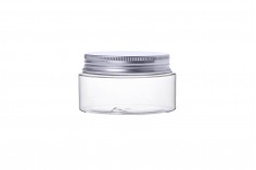 Transparent 200ml PET jar with aluminum cap and sealing disc