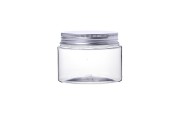 Transparent 300ml PET jar with aluminum cap and sealing disc - 6 pcs