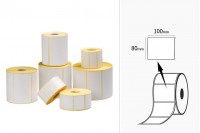 Vignettes adhésives thermiques (MAT) en papier 100x80 mm en rouleau – 1000 pièces