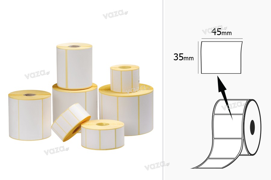 Etichete de transfer de căldură (MAT), hârtie, adeziv 45x35 mm rolă - 1000 buc