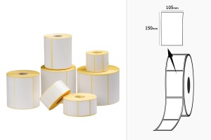Vignettes adhésives, thermiques, en papier, 105x150 mm en rouleaux – 100 pièces-1