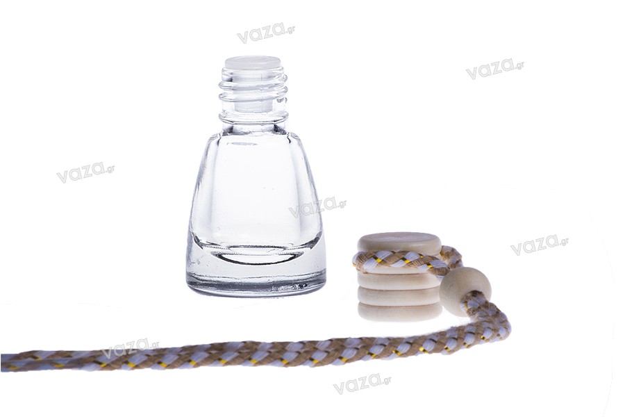 Auto Parfümflasche 4ml konisch mit Holzdeckel und Deckel - in 25 Sätzen