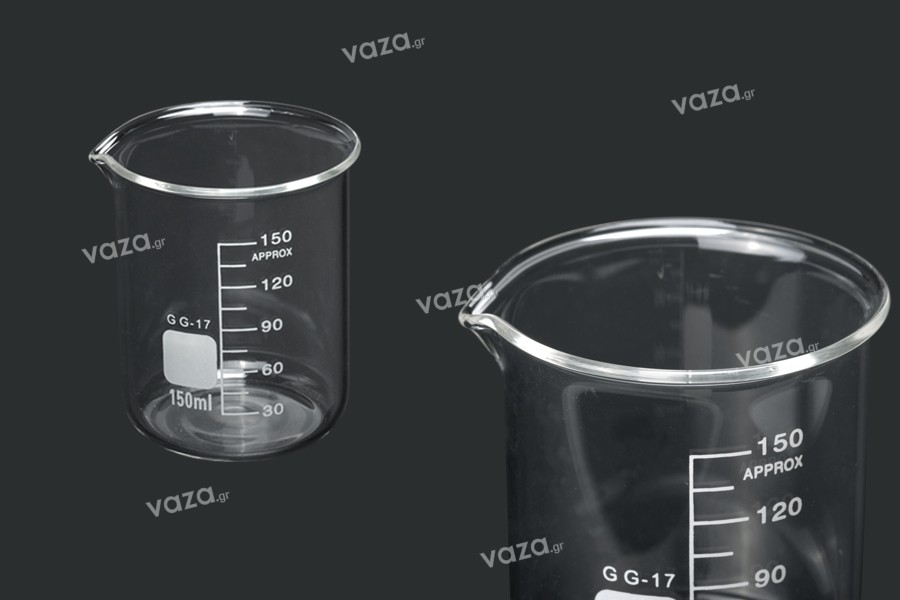 150ml graduated cylindrical laboratory glass beaker
