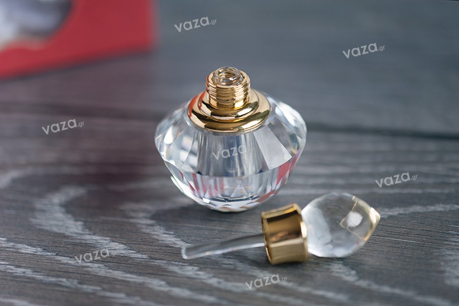Sticluță de cristal 3 ml, cu capac de cristal și aplicator