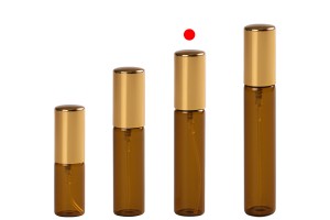 Flasche 10 ml, Braunglasflasche mit Aluminiumspray in glänzendem Gold - 6 Stk-εικόνα_σύνθεση