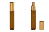 12ml glass perfume atomizer with shiny gold aluminum spray pump - available in a package with 6 pcs