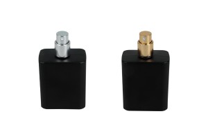 Flacon de parfum en verre de 50 ml de couleur noire avec vaporisateur et bouchon-εικόνα_σύνθεση