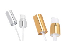 Pump with aluminum cap PP18 for creams - in 2 colors (silver and gold) Pump with aluminum cap PP18 for creams - in 2 colors (silver and gold)