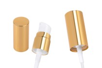 Pump with aluminum cap PP18 for creams - in 2 colors (silver and gold) Pump with aluminum cap PP18 for creams - in 2 colors (silver and gold)