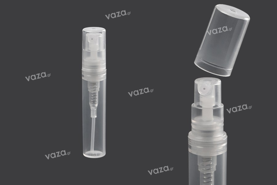 Flacon pour des échantillons de 3ml en plastique avec vaporisateur