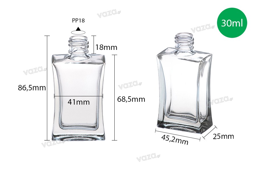 Perfume bottle - rectangular - 30 ml (18/415)