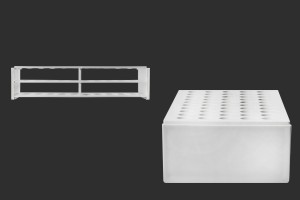 Mbajtëse plastike 212x107x50 mm në ngjyrë të bardhë - 50 vende (vrima F 13 mm)-εικόνα_διαστάσεις