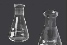 Beuta conica di vetro (Erlenmeyer) da 150 ml con indicazioni di volumetria