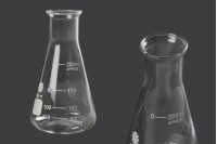Γυάλινη κωνική φιάλη (Erlenmeyer) 200 ml με ενδείξεις ογκομέτρησης
