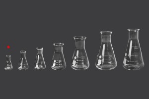Γυάλινη κωνική φιάλη (Erlenmeyer) 5 ml με ενδείξεις ογκομέτρησης-εικόνα_διαστάσεις