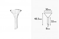 Entonnoir en verre de diamètre 30 mm (extrémité 8 mm)