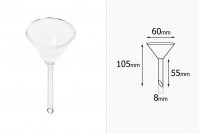 Entonnoir en verre - diamètre 60 mm (extrémité 8 mm)