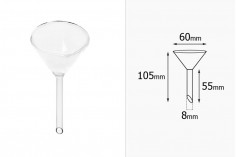 Imbuto in vetro - diametro 60 mm (diametro dell'asta di 8 mm)