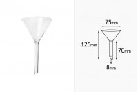 Perfume glass funnel - Diameter: 75mm (tip-end  8mm)