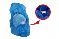 Blue disposable shoe covers (with hooks) - 100 pcs