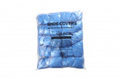 Blue disposable shoe covers (with hooks) - 100 pcs
