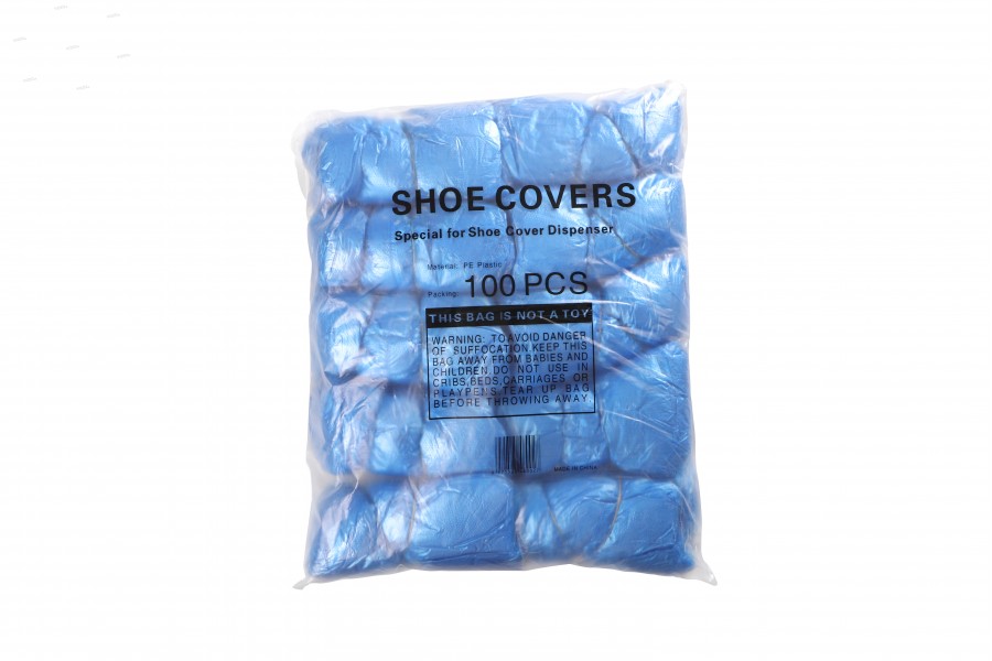 Couvre-chaussures bleus jetables (avec crochets) - 100 pcs