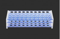 Plastic test tube holder in size 256x113x64 mm with 40 holes (18mm hole opening)