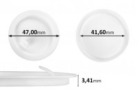 Mbulesë-mbrojtëse plastike (PE) e bardhë, lartësi 3,43 mm - diametër 47,68 mm (diametri i brendshëm: 39,80 mm) - 12 copë