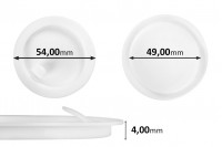Παρέμβυσμα πλαστικό (PE) λευκό ύψος 4 mm - διάμετρος 54 mm (μικρή: 49 mm) - 12τμχ