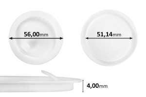 Joint plastique (PE) blanc hauteur 4 mm - diamètre 56 mm (petit: 51,14 mm) - 12pcs-εικόνα_προϊοντική
