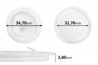 Παρέμβυσμα πλαστικό (PE) λευκό ύψος 3,80 mm - διάμετρος 34,70 mm (μικρή: 31,78 mm) - 12τμχ