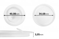 Joint en plastique (PE) blanc hauteur 3,05 mm - diamètre 40,08 mm (petit: 34,68 mm) - 12 pièces