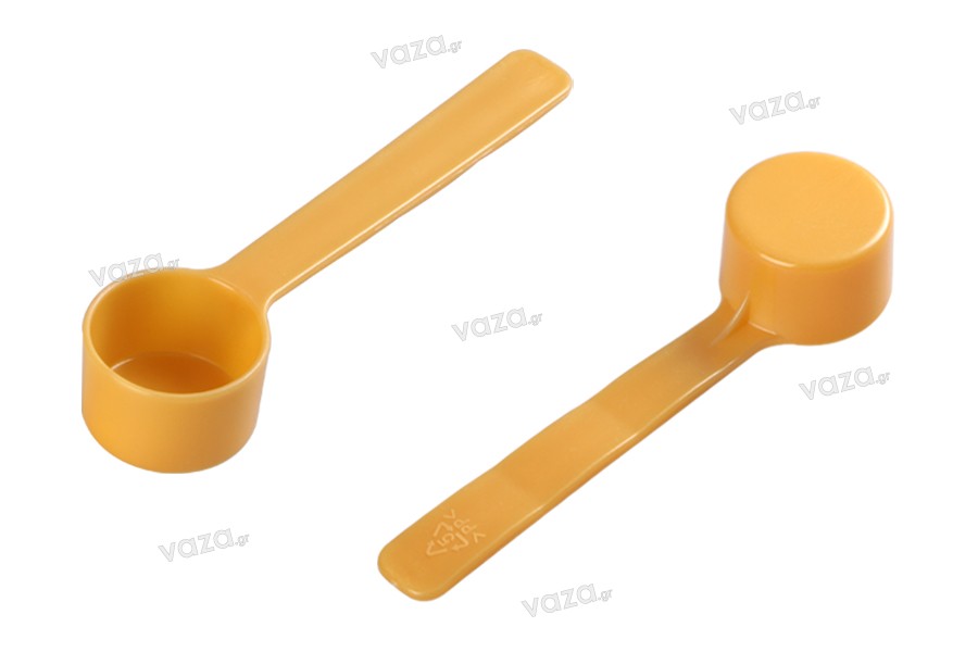 7ml yellow plastic measuring scoop - available in a package with 6 pcs
