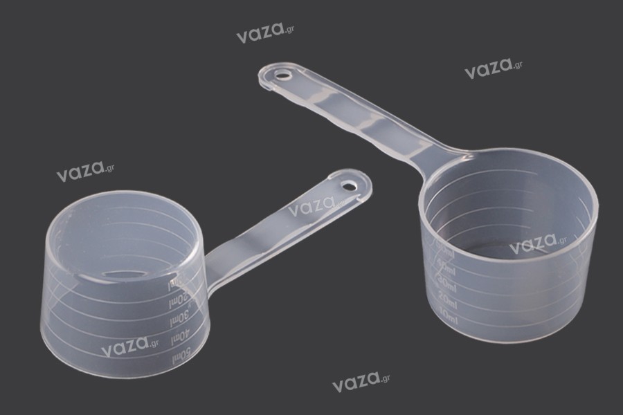 Plastic mezura - dosimetru 50 ml transparent