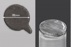 Silver adhesive liner 31 mm  -  32 pcs