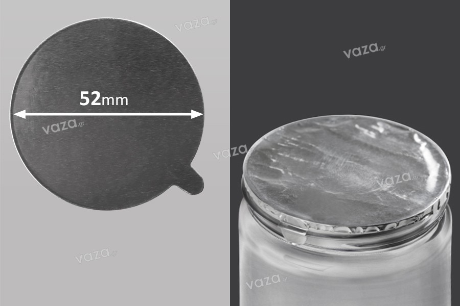 Mbulesë-mbrojtëse ngjitëse alumini 52 mm ngjyrë argjendi - 8 copë
