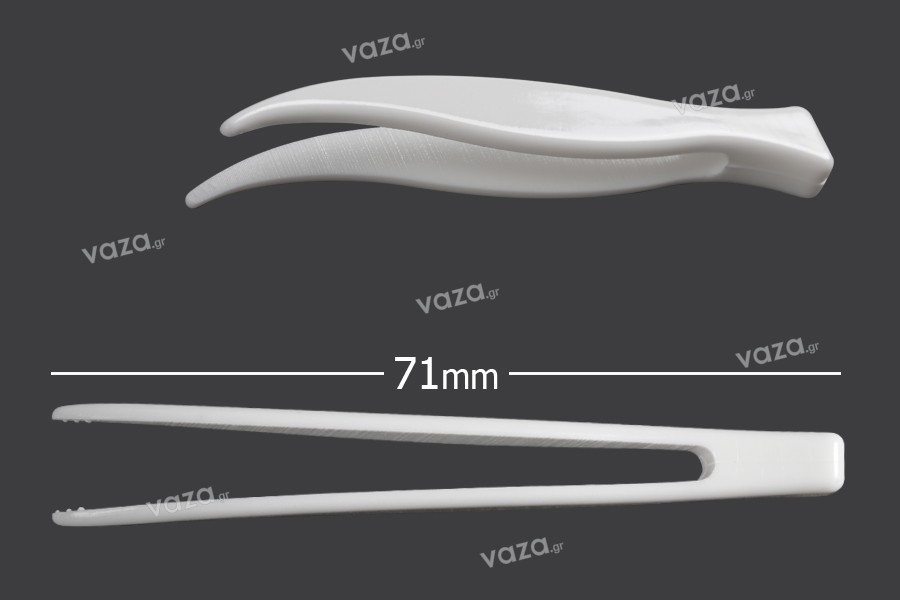 Pliers - plastic pincers (PE) white 71 mm - 24 pcs