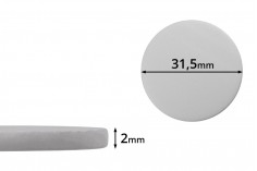 Garnitură de plastic de 31,5 mm (PE Foam), albă pentru borcane