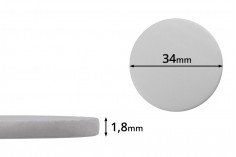 Sigiliu 34 mm plastic (PE Foam), alb pentru borcane