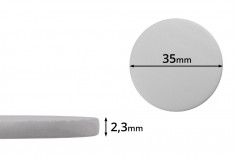 Garnitură de plastic de 35 mm (PE Foam), albă pentru borcane
