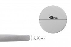 Sigiliu de plastic de 40 mm (PE Foam), alb pentru borcane