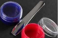 Kosmetikspatel (PE) für Creme silber 71x11 mm - 24 Stücke